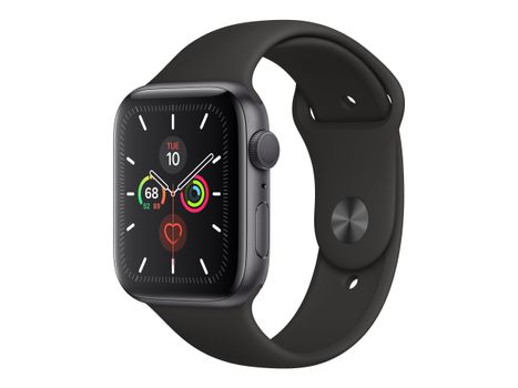 Apple Watch Series 5 (GPS) - space gray aluminum - smartklokke med sportsbånd - svart - 32 GB (MWVF2DH/A)