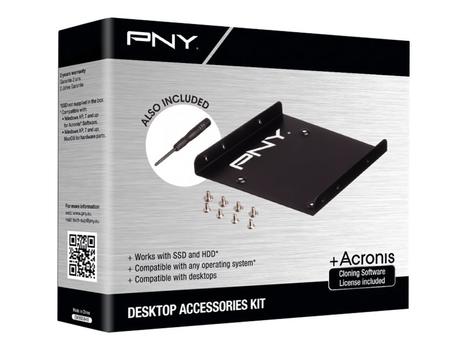 PNY Desktop Accessories Kit - Uttagbar harddiskramme - fra 3,5" til 2,5" (P-72002535-M-KIT)