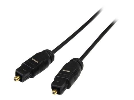 StarTech 15 ft Thin Toslink Digital Optical SPDIF Audio Cable - Digital audiokabel (optisk) - SPDIF - TOSLINK (hann) til TOSLINK (hann) - 4.6 m - fiberoptisk - svart - for P/N: FPCEILPTBLP,  FPCEILPTBSP,  FPWART (THINTOS15)