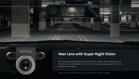 Xiaomi 70mai Car Reversing Camera IPX7, 720p, 138° (70mai-rearcam)