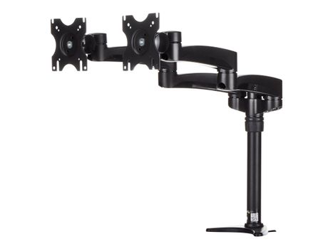 StarTech Desk Mount Dual Monitor Arm - Articulating - Supports Monitors 12" to 24" - Adjustable VESA Monitor Arm - Grommet or Desk Mount - Black (ARMDUAL) monteringssett - justerbar arm - for 2 LCD-skjermer -  (ARMDUAL)