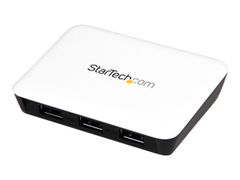 StarTech USB 3.0 to Gigabit Ethernet NIC Network Adapter with 3 Port Hub - White - USB 3 Ethernet Adapter - USB Charging Hub (ST3300U3S) - hub - 3 porter