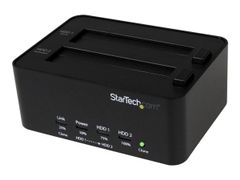 StarTech Dual Bay Hard Drive Duplicator and Eraser, Standalone HDDSSD ClonerCopier, USB 3.0 to SATA Docking Station, Hard Disk Duplicator and Sanitizer Dock - ToollessTop-Loading Design - harddisk-duplekser