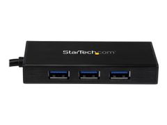 StarTech USB 3.0 Hub with Gigabit Ethernet Adapter - 3 Port - NIC - USB Network / LAN Adapter - Windows & Mac Compatible (ST3300GU3B) - hub - 3 porter