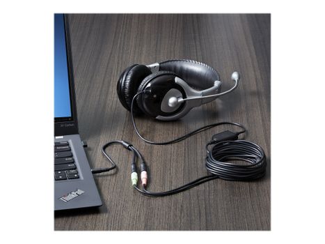 StarTech Headset Adapter, Microphone and Headphone Splitter - 3.5mm Male Aux to 3.5mm Female Audio & Mic Combo Jack Y Cable for Laptop / PC (MUYHSMFF) - Hodetelefonsplitter - ministereojakk (hunn) til 4-polsmi (MUYHSMFF)