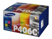 Samsung CLT-P406C Value Pack - 4-pack - svart, gul, cyan, magenta - original - tonerpatron (CLT-P406C/ELS)