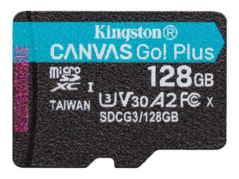 Kingston Canvas Go! Plus - flashminnekort - 128 GB - microSDXC UHS-I (SDCG3/128GBSP)