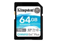 Kingston Canvas Go! Plus - flashminnekort - 64 GB - SDXC UHS-I