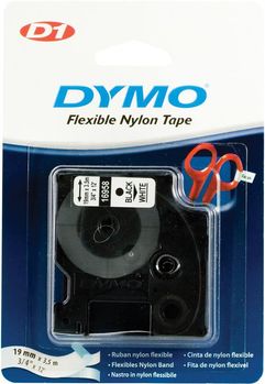 DYMO D1 19mm 1pk, Nylon, Sort/ Hvit (S0718050)