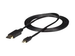 StarTech 6ft Mini DisplayPort to DisplayPort Cable - M/M - mDP to DP 1.2 Adapter Cable - Thunderbolt to DP w/ HBR2 Support (MDP2DPMM6) - DisplayPort-kabel - Mini DisplayPort (hann) til DisplayPort (hann) - 1.8