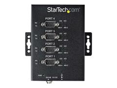 StarTech 4 Port Serial Hub USB to RS232/RS485/RS422 Adapter, Industrial USB 2.0 to DB9 Serial Converter Hub, IP30 Rated, Din Rail Mountable Metal Serial Hub, 15kV ESD Protection - 6ft Locking Cable Incl - seri