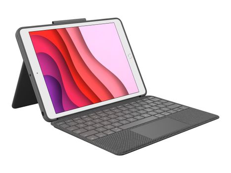 Logitech Combo Touch - tastatur og folioveske - med styrepute - QWERTZ - Tysk - grafitt (920-009624)