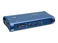 TRENDnet TK 409K - KVM / lyd / USB-svitsj - 4 x KVM/lyd/USB - 1 lokalbruker - stasjonær
