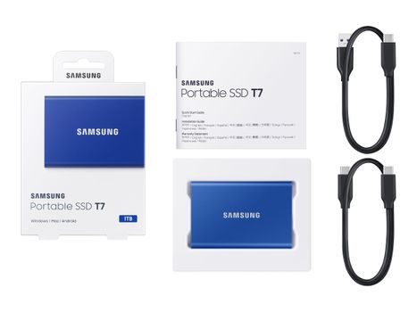 Samsung T7 MU-PC1T0H - SSD - 1 TB - USB 3.2 Gen 2 (MU-PC1T0H/WW)