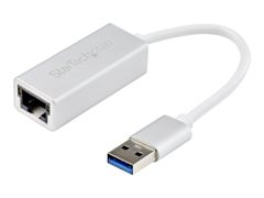 StarTech USB 3.0 to Gigabit Network Adapter - Silver - Sleek Aluminum Design for MacBook, Chromebook or Tablet - Native Driver Support (USB31000SA) - nettverksadapter - USB 3.0 - Gigabit Ethernet x 1