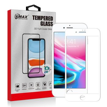 VMAX pansret glass iPhone 7 & iPhone 8 - hvit, herdet glass (VX-IP7/8-3D-HV)