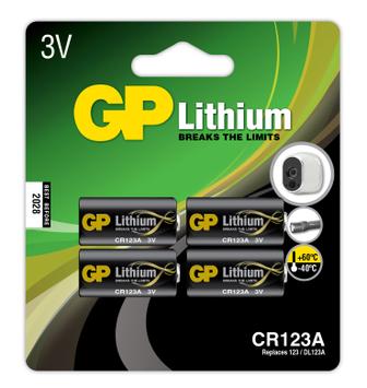 GP Lithium CR123A, 4-pk (102033)