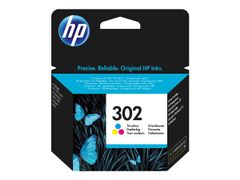 HP 302 - farge (cyan, magenta, gul) - original - blekkpatron
