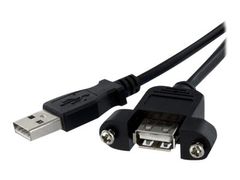 StarTech 3 ft Panel Mount USB Cable A to A F/M - Panel Mount USB Extension USB A-Female to A-Male Adapter Cable 3ft - USB-A (F) Port (USBPNLAFAM3) - USB-forlengelseskabel - USB til USB - 91.4 cm