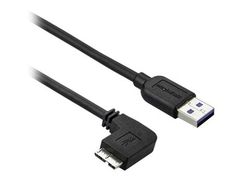StarTech 2m 6 ft Slim Micro USB 3.0 Cable M/M - Left-Angle Micro-USB - USB 3.0 A to Micro B - Angled Micro USB - USB 3.1 Gen 1 (5Gbps) (USB3AU2MLS) - USB-kabel - Micro-USB Type B til USB-type A - 2 m