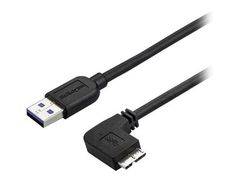 StarTech 1m 3 ft Slim Micro USB 3.0 Cable M/M - Right-Angle Micro-USB - USB 3.0 A to Micro B - Angled Micro USB - USB 3.1 Gen 1 5Gbps (USB3AU1MRS) - USB-kabel - Micro-USB Type B til USB-type A - 1 m