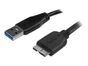 StarTech 3m 10ft Slim USB 3.0 A to Micro B Cable M/M - Mobile Charge Sync USB 3.0 Micro B Cable for Smartphones and Tablets (USB3AUB3MS) - USB-kabel - Micro-USB Type B til USB-type A - 3 m (USB3AUB3MS)