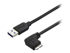 StarTech 2m 6 ft Slim Micro USB 3.0 Cable M/M - Right-Angle Micro-USB - USB 3.0 A to Micro B - Angled Micro USB - USB 3.1 Gen 1 5Gbps (USB3AU2MRS) - USB-kabel - Micro-USB Type B til USB-type A - 2 m