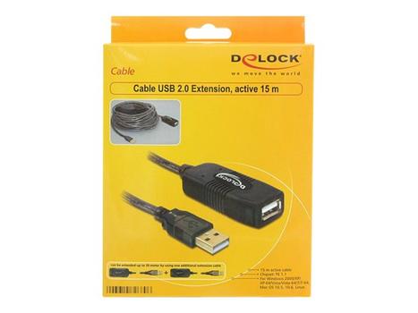 Delock USB Cable - USB-forlengelseskabel - USB til USB - 15 m (82689)