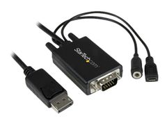 StarTech 6 ft / 2m DisplayPort to VGA Adapter Cable with Audio - DisplayPort-adapter - 2 m