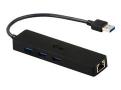 I-TEC USB 3.0 Slim HUB 3 Port + Gigabit Ethernet Adapter - hub - 3 porter