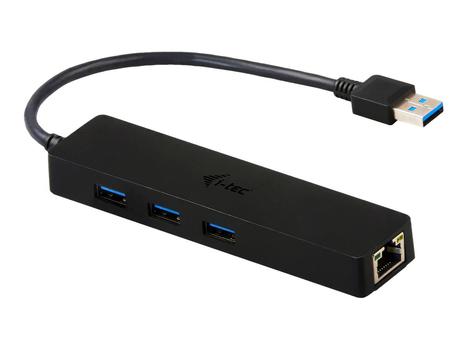 I-TEC USB 3.0 Slim HUB 3 Port + Gigabit Ethernet Adapter - hub - 3 porter (U3GL3SLIM)