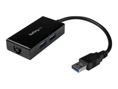 StarTech 2 Port USB 3.0 Hub with Ethernet - USB 3.0 x 2 - Gigabit Ethernet Network Adapter for Windows / Mac / Chrome (USB31000S2H) - nettverksadapter - USB 3.0 - Gigabit Ethernet x 1