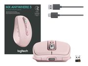 Logitech MX Anywhere 3 - mus - Bluetooth,  2.4 GHz - rosa (910-005990)