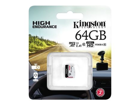 Kingston High Endurance 64GB microSD UHS-I U1 Speed Class 10 A1 (SDCE/64GB)