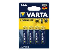 VARTA Longlife Extra batteri - 4 x AAA / LR03 - Alkalisk