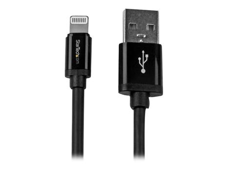 StarTech 2m (6ft) Long Black Apple® 8-pin Lightning Connector to USB Cable for iPhone / iPod / iPad - Charge and Sync Cable (USBLT2MB) - Lightning-kabel - Lightning / USB - 2 m (USBLT2MB)