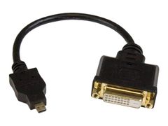 StarTech 8in Micro HDMI to DVI-D Adapter M/F - 8in Micro HDMI to DVI Cable - Connect a Micro HDMI phone or laptop to a DVI-D display (HDDDVIMF8IN) - video adapter - HDMI / DVI - 20.3 cm