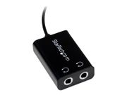StarTech Black Slim Mini Jack Headphone Splitter Cable Adapter - 3.5mm Audio Mini Stereo Y Splitter - 3.5mm Male to 2x 3.5mm Female (MUY1MFFADP) - hodetelefonsplitter - 15.23 cm (MUY1MFFADP)