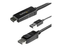 StarTech 2m (6ft) HDMI to DisplayPort Cable 4K 30Hz, Active HDMI 1.4 to DP 1.2 Adapter Converter Cable with Audio, USB Powered, Mac & Windows, HDMI Laptop to DP Monitor, Male/Male - Built-In USB Cable - videok