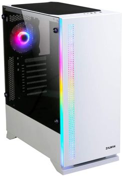 ZALMAN S5 White Tempered Glass ATX Mid Tower, 2 fans included (S5 White)