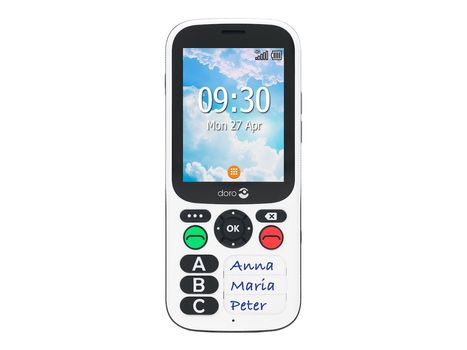 Doro 780X - svart, hvit - 4G funksjonstelefon - 4 GB - GSM