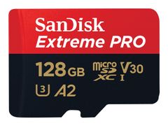 SanDisk Extreme Pro - Flashminnekort - 128 GB - A2 / Video Class V30 / UHS-I U3 / Class10 - microSDXC UHS-I