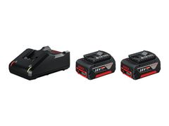 Bosch Starter Set 2 x GBA 18V 4.0Ah + GAL 18V-40 Professional strømadapter - med batteri - 2 - Li-Ion