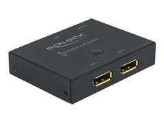 Delock DisplayPort 2 - 1 Switch bidirectional 8K 30 Hz - video/audio switch - 2 porter