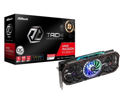 ASRock Radeon RX 6800 XT Taichi X 16GB OC, 3x DisplayPort 1.4, 1x HDMI 2.1 (90-GA27ZZ-00UANF)