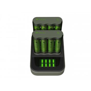 GP ReCyko hurtigladestasjon m/8x AA-batterier 2600mAh NiMH oppladbare (202243)