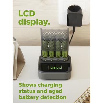 GP ReCyko hurtigladestasjon m/8x AA-batterier 2600mAh NiMH oppladbare (202243)