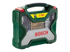 Bosch X-Line Titanium - sett for skrutrekker, borspiss og sokler - for tre, metall, murverk - 70 deler