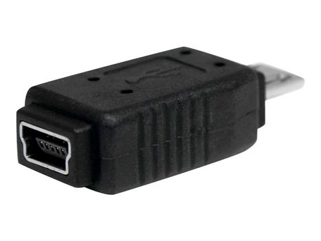 StarTech Micro USB to Mini USB 2.0 Adapter M/F - Micro to Mini USB Adapter - Mini USB Adapter - Micro USB to Mini USB (UUSBMUSBMF) - USB-adapter - Micro-USB type B til mini-USB type B (UUSBMUSBMF)