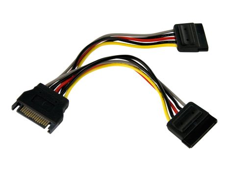 StarTech 6in SATA Power Y Splitter Cable Adapter - M/F - Strømsplitter - SATA-strøm (hann) til SATA-strøm (hunn) - 15.2 cm (PYO2SATA)